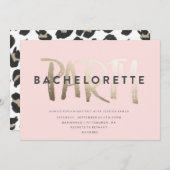 BACHELORETTE INVITATION PARTI // GOLD FOIL (Devant / Derrière)