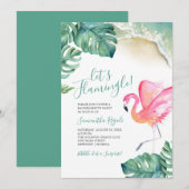 Bachelorette Invitations Fête Tropical Famingo (Devant / Derrière)