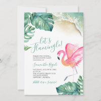 Bachelorette Invitations Fête Tropical Famingo