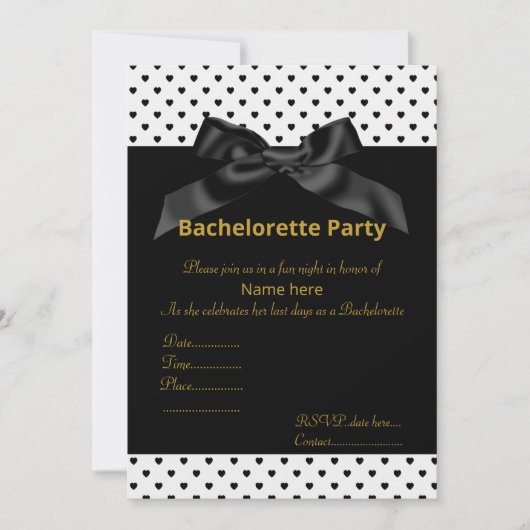 BACHELORETTE INVITE KAART (Voorkant)