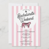 Bachelorette Itinerary Bach Weekend Retro Leopard  Kaart (Voorkant)