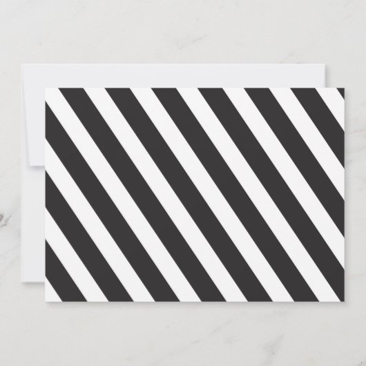 Bachelorette Itinerary Floral Stripe Black & Gold Kaart (Achterkant)