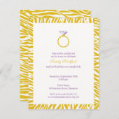 Bachelorette Jaune Zèbre Invitation Appartement (Devant / Derrière)