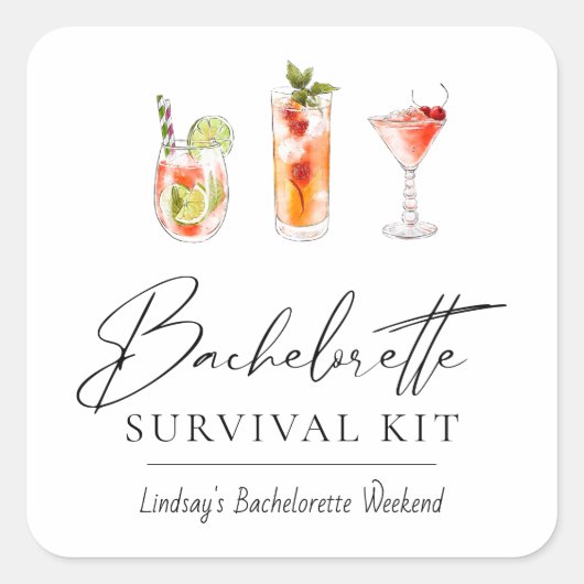 Bachelorette Kit de survie Sticker rectangulaire (Devant)