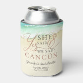 Bachelorette Koelbox | Waterverf Cancun Beach Blikjeskoeler (Blikje Voorkant)