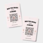Bachelorette Koop De Bruid Een Drink QR-Code Badge (Voor- en achterkant)