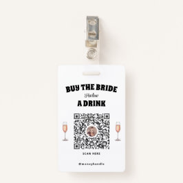 Bachelorette Koop de bruid een Drink QR-code badge