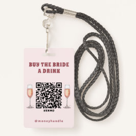 Bachelorette Koop The Bride A Drink QR-code Badge
