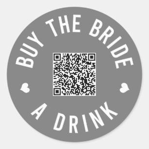 Bachelorette koopt de bride een Drink van Venmo QR Ronde Sticker