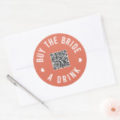 Bachelorette koopt de bride een Drink van Venmo QR Ronde Sticker (Envelop)