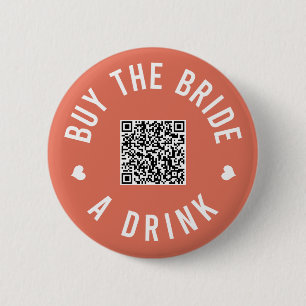 Bachelorette koopt de bride een Drink Venmo QR Cod Ronde Button 5,7 Cm