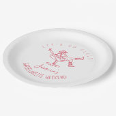 Bachelorette laatste rodeo krabbel hand getekend r papieren bordje (Gekanteld)