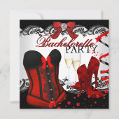 Bachelorette Lace Red Corset Champagne Kaart (Voorkant)