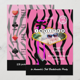 Bachelorette Las Vegas met foto van Casino Party Kaart