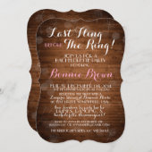 Bachelorette "Last Fling Before the Ring" nodigt u Kaart (Voorkant / Achterkant)