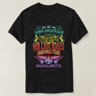 Bachelorette Last Rodeo Retro Band Concert Neon T-shirt