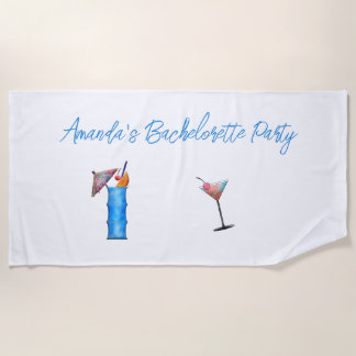 Bachelorette Martini Aangepunte Punch Whiskey Glas Strandlaken
