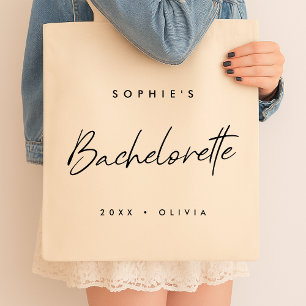 Bachelorette Minimalistisch script Modern Brides Tote Bag