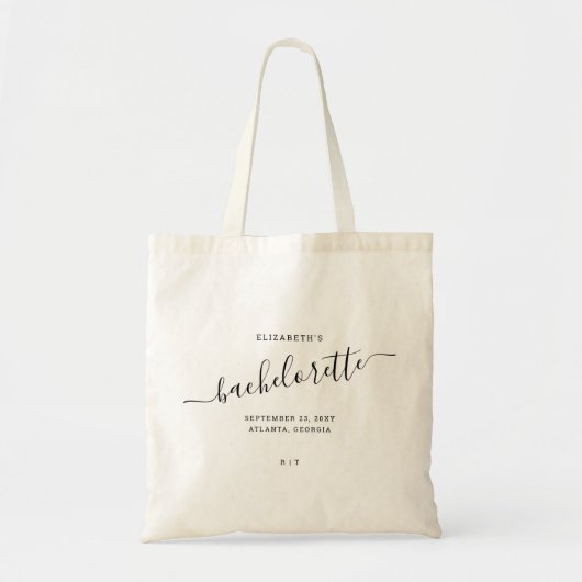 Bachelorette Modern Minimal Trendy Script Custom Tote Bag (Voorkant)