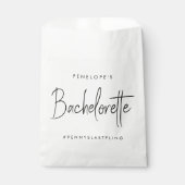 Bachelorette | Modern minimalistisch script brides Bedankzakje (Voorkant)