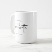 Bachelorette | Modern minimalistisch script brides Koffiemok (Voorkant links)