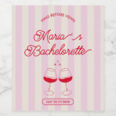 Bachelorette Modern Wine Label Wijn Etiket (Enkel label)
