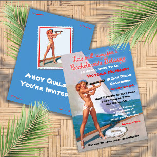 Bachelorette Nautical Weekend Getaway-uitnodiginge Kaart
