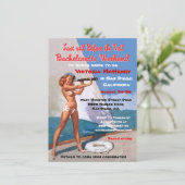 Bachelorette Nautical Weekend Getaway-uitnodiginge Kaart (Staand voorkant)