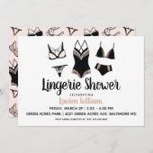 Bachelorette nuptiale Lingerie Cute Invitation (Devant / Derrière)