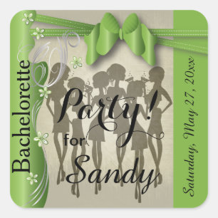 Bachelorette of Verjaardag Diva Meisjes - Peridot Vierkante Sticker
