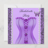 Bachelorette Paarse Lila Corset Butterfly Kaart (Voorkant)