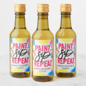 Bachelorette Paint en Sip Wine Party Favor Wijn Etiket (Flessen)