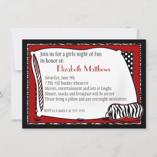 Bachelorette Pajama Party - Uitnodiging (Achterkant)