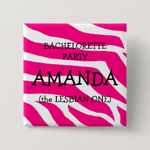 Bachelorette-partij voor lesbiennes vierkante button 5,1 cm