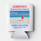 Bachelorette partij voor tropische vlek blikjeskoeler (Achterkant)