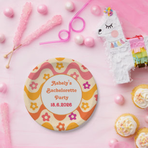 Bachelorette party 70's papieren bordje