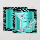 Bachelorette Party Aqua Blauwgroen Blue Turquoise Kaart (Voorkant / Achterkant)