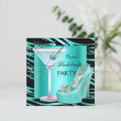 Bachelorette Party Aqua Blauwgroen Blue Turquoise Kaart (Staand voorkant)
