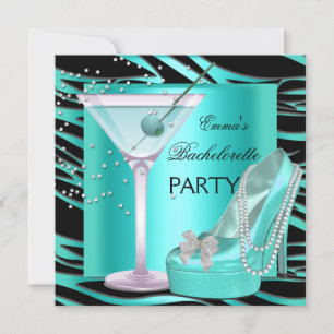 Bachelorette Party Aqua Blauwgroen Blue Turquoise  Kaart