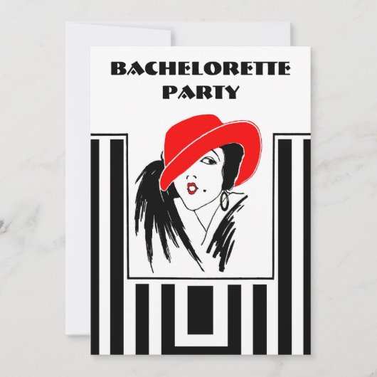 Bachelorette Party Art Deco Style Uitnodigingen (Voorkant)