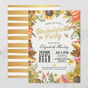 Bachelorette Party Autumn Maple Herfst Leaf Pumpki Kaart