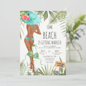 Bachelorette Party Beach Weekend Itinerary Invitat Kaart (Staand voorkant)