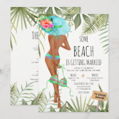Bachelorette Party Beach Weekend Itinerary Invitat Kaart (Voorkant / Achterkant)