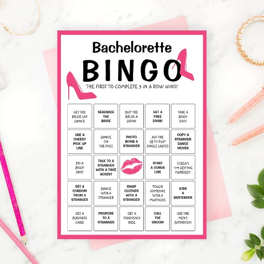  Bachelorette Party Bingo Game Kaart