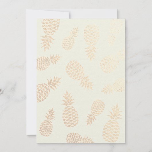 Bachelorette Party Black and Gold Pineapple Couple Kaart (Achterkant)