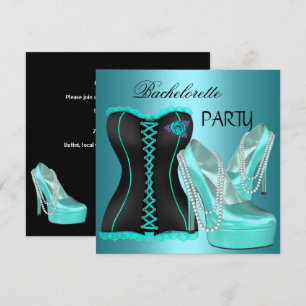 Bachelorette Party Blauwgroen Blauw Hi heel Schoen Kaart