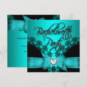 Bachelorette Party Blauwgroen blauw zwart logo 2 Kaart