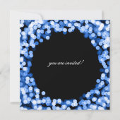 Bachelorette Party Blue Sparkly Lights Kaart (Achterkant)