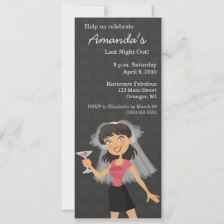 Bachelorette Party Bride Cartoon Uitnodigingen