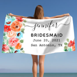 Bachelorette Party Bridesmaid Gift, Custom Strandlaken